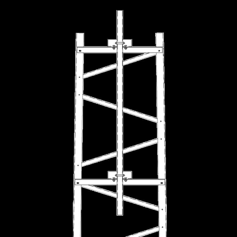 Brazo para Sección #2 Torre Titan con Herrajes y Mástil de 6\' (1.8m). TRY-TFM2