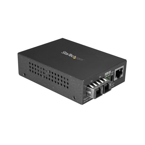 StarTech.com Convertidor de Medios Gigabit Ethernet RJ45 a Fibra Óptica SC Multimodo 1000Base-SX - 