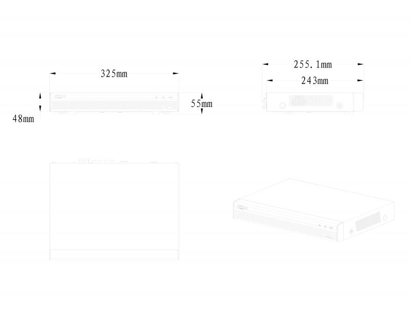 DAHUA XVR5108H-I - DVR de 8 canales con IA/ 5 Megapixeles N/ 4 MP N/ 1080p/ H.265+/ SMD Plus/ Protec