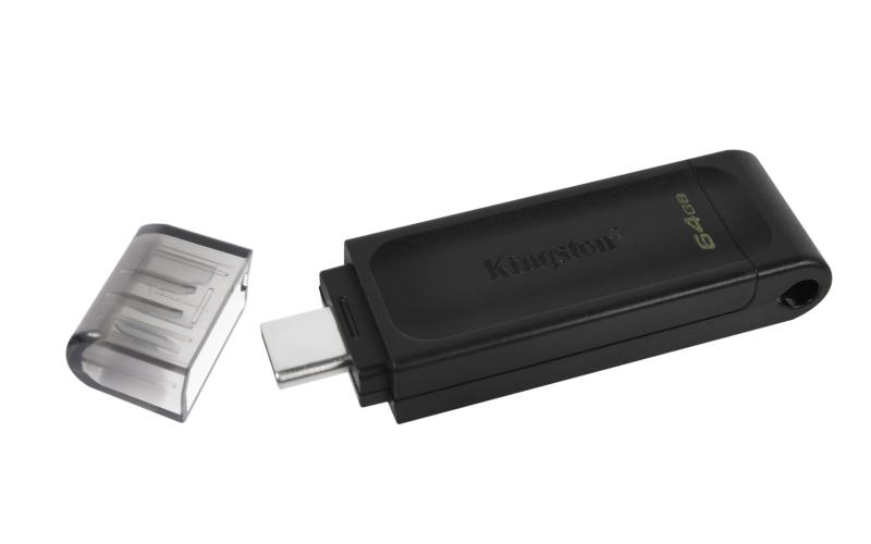 Kingston Technology DataTraveler 70 unidad flash USB 64 GB USB Tipo C 3.2 Gen 1 (3.1 Gen 1) Negro