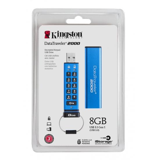 Kingston Technology DataTraveler 2000 8GB unidad flash USB USB tipo A 3.2 Gen 1 (3.1 Gen 1) Azul