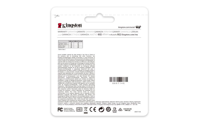 Kingston Technology DataTraveler 70 unidad flash USB 64 GB USB Tipo C 3.2 Gen 1 (3.1 Gen 1) Negro
