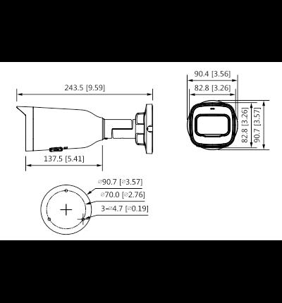 DAHUA IPC-HFW1431T1-ZS-S4 - Camara IP Bullet de 4 Megapixeles/ Lente Motorizado de 2.8 a 12mm/ H.265