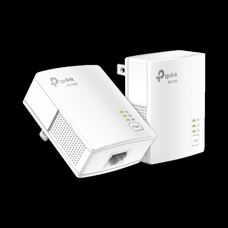 Kit Adaptador Powerline Gigabit Ethernet, tecnologia HomePlug AV2, 1000Mbps, Plug and Play, hasta 30