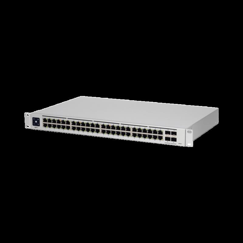 UniFi Switch USW-Pro-48, Capa 3 de 48 puertos Gigabit RJ-45 + 4 puertos 1/10G SFP+, pantalla informa