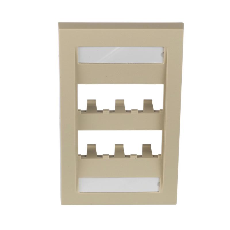 Placa de Pared Vertical Ejecutiva, Salida Para 6 Puertos Mini-Com, Con Espacios Para Etiquetas, Colo