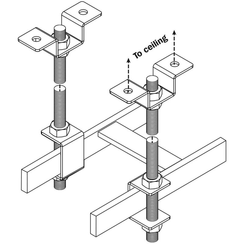 Tripp Lite SRLCEILINGKIT Juego de Soporte para Techo para Canaleta para Cables de 305 o 457 mm [12" 