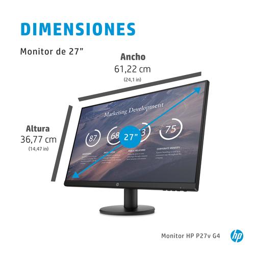 HP P27v G4 68.6 cm (27") 1920 x 1080 Pixeles Full HD LCD Negro
