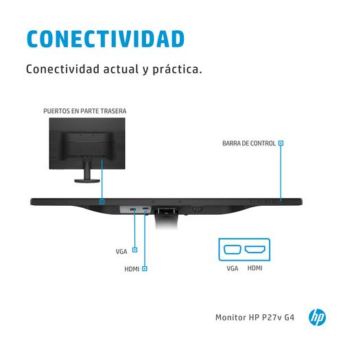 HP P27v G4 68.6 cm (27") 1920 x 1080 Pixeles Full HD LCD Negro