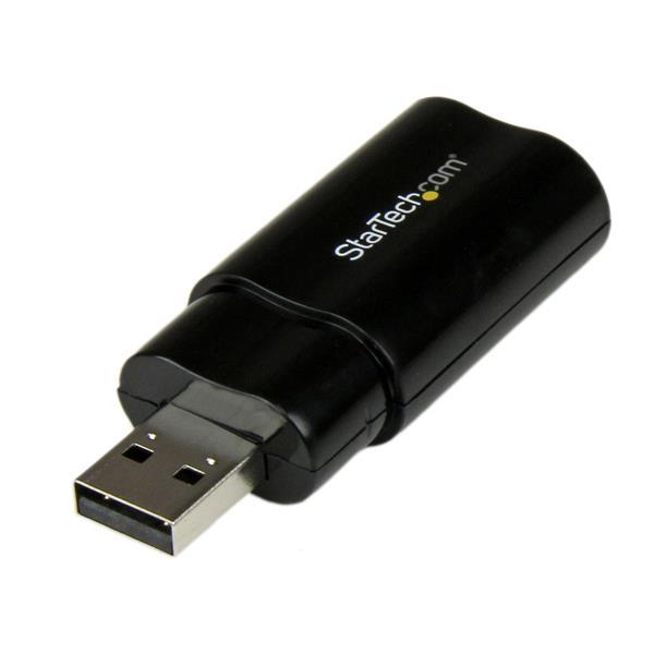 StarTech.com Tarjeta de Sonido Estéreo USB Externa Adaptador Convertidor - Negro