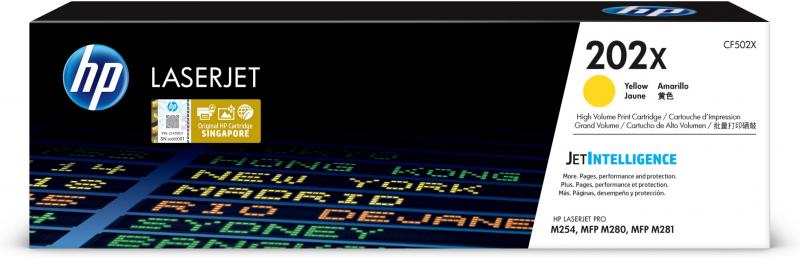 HP 202X cartucho de tóner 1 pieza(s) Original Amarillo
