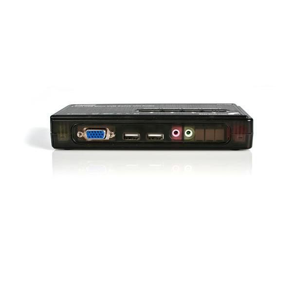 StarTech.com Juego de Conmutador Switch KVM 4 Puertos Vídeo VGA USB 2.0 con Cables y Audio