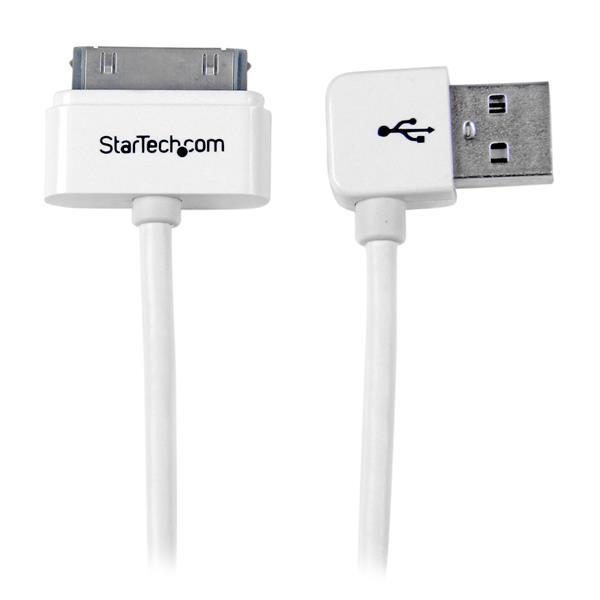 StarTech.com Cable Cargador 1m Conector Dock Connector de Apple 30 Pines a USB en Ángulo Izquierdo 