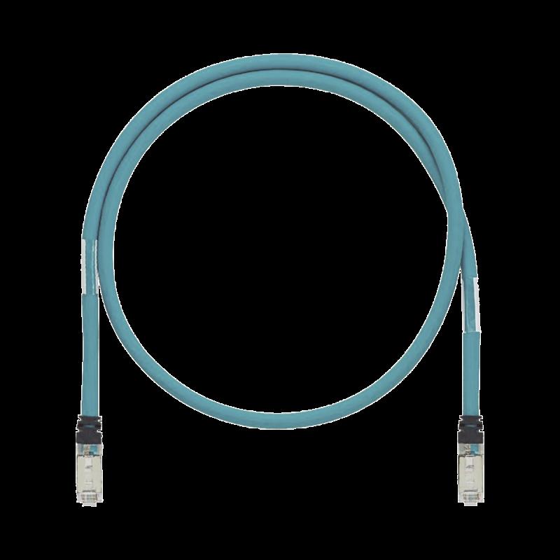 Patch Cord Cat6A de Grado Industrial 600V, Blindado SF/UTP, Calibre 26 AWG, Color Aqua, 60 cm. ISTPH