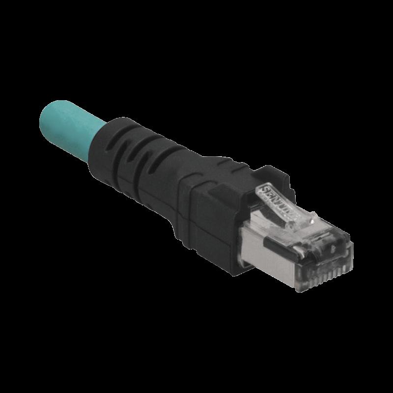 Cable de Conexión IndustrialNet Cat5e, de M12 D-Code Macho a Plug RJ45, Blindado S/FTP, Forro TPO, 