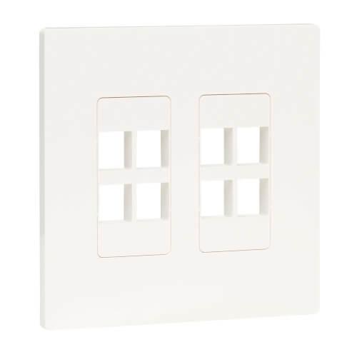 Tripp Lite N080-208 Placa Frontal Keystone de 8 Puertos, Ancho Sencillo, Blanco, TAA