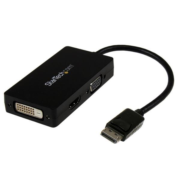 StarTech.com Adaptador DisplayPort a VGA DVI o HDMI - Convertidor A/V 3 en 1 para viajes - 1080p - 1