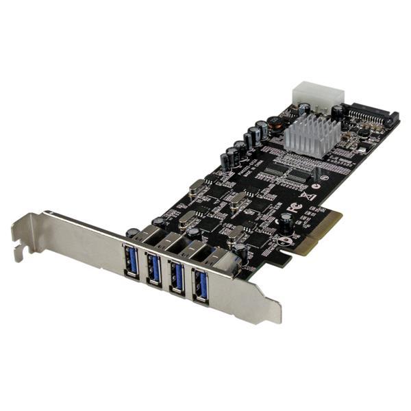 StarTech.com Adaptador Tarjeta PCI Express PCI-E 4 Puertos USB 3.0 UASP 2 Canales de 5Gbps con Alime