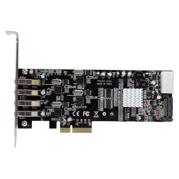 StarTech.com Adaptador Tarjeta PCI Express PCI-E 4 Puertos USB 3.0 UASP 2 Canales de 5Gbps con Alime