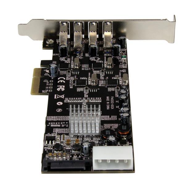 StarTech.com Adaptador Tarjeta PCI Express PCI-E 4 Puertos USB 3.0 UASP 2 Canales de 5Gbps con Alime
