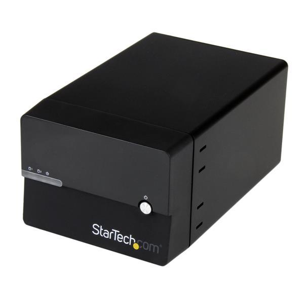 StarTech.com Caja USB 3.0 2 Bahías Disco Duro 3,5 SATA RAID UASP NAS Gigabit con Servidor de Medios
