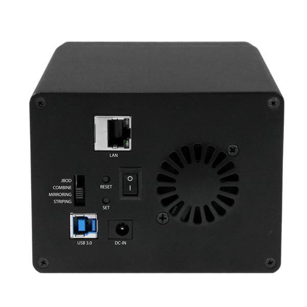 StarTech.com Caja USB 3.0 2 Bahías Disco Duro 3,5 SATA RAID UASP NAS Gigabit con Servidor de Medios
