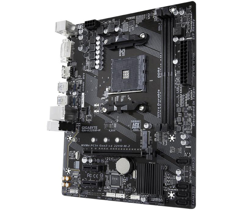 Gigabyte GA-A320M-H placa base AMD A320 Enchufe AM4 Micro ATX