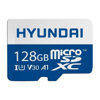 Memoria  Micro SD 128GB Class 10 HYUNDAI 10/UHS-I(U3) - 128 GB, Gris, Blanco, UHS-I(U3) CLASS 10.