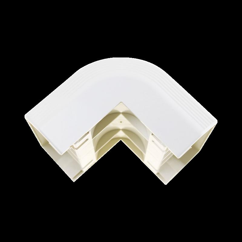 Esquinero exterior, para uso con canaleta T70, Material PVC Rígido, Color Blanco Mate T70OCIW