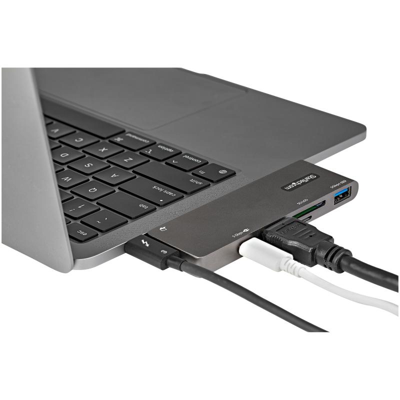 StarTech.com Adaptador Multipuertos USB C para MacBook Pro/Air - USB Tipo C a HDMI 4K, Power Deliver