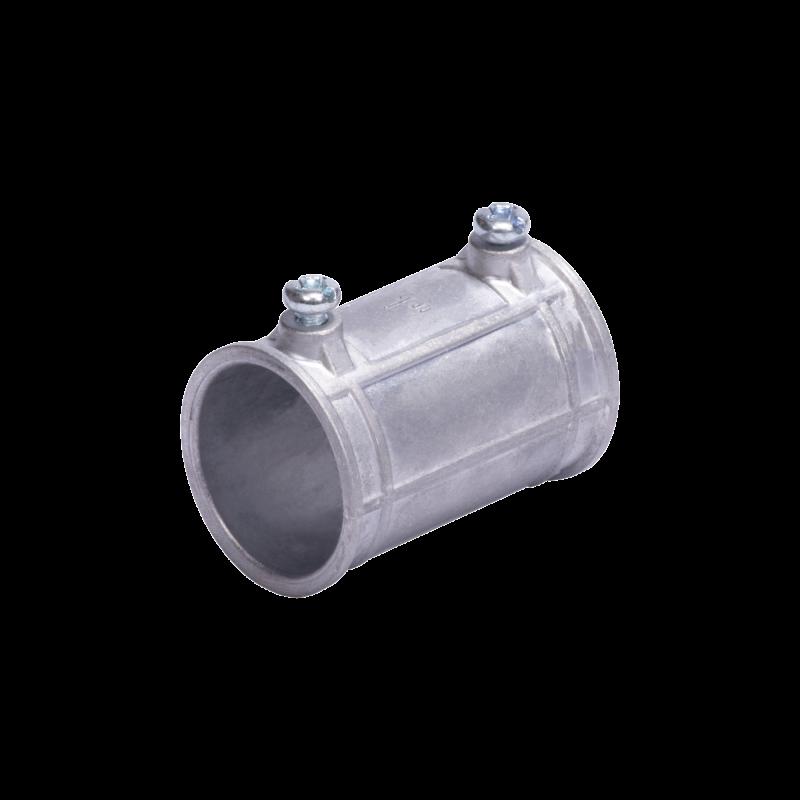 Cople 1/2\" (13mm) Pared Delgada Con Tornillo (Tipo Americano) Galvanizado, Etiqueta Verde. JU-PD-12