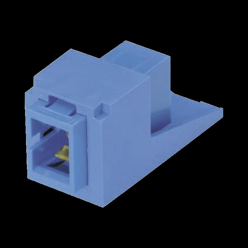 Módulo Acoplador SC Simplex, para Fibra Óptica Monomodo OS1/OS2, Tipo Mini-Com, Color Azul CMSBUSC