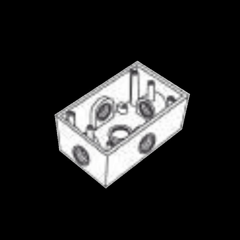 Caja Condulet FS de 1\" ( 25.4 mm) con cinco bocas a prueba de intemperie. RR-2748