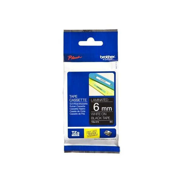 Brother TZe-315 cinta para impresora de etiquetas Blanco sobre negro