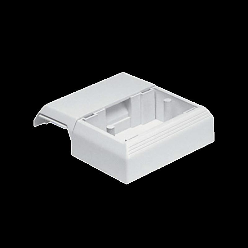 Caja Superficial Con Bisagras de Instalación a Presión, Para Canaletas T45, Material PVC Rígido, 