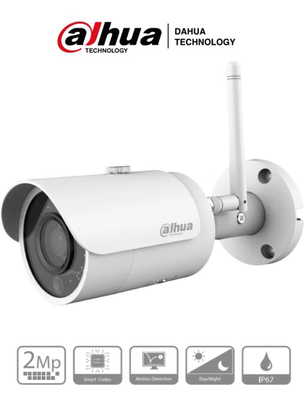 DAHUA IPC-HFW1235S-W-S2 - Camara IP Bullet Wifi de 2 Megapixeles/ Lente de 2.8 mm/ 106 Grados de Ape