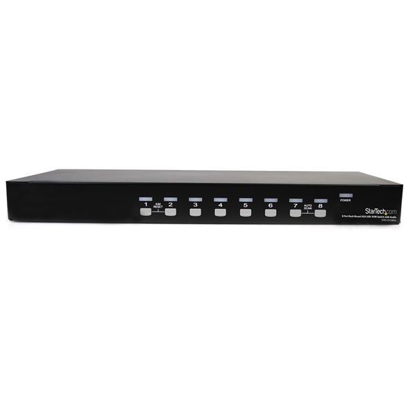 StarTech.com Conmutador Switch KVM 8 Puertos de Video VGA HD15 USB 2.0 USB A y Audio - 1U Rack Estan