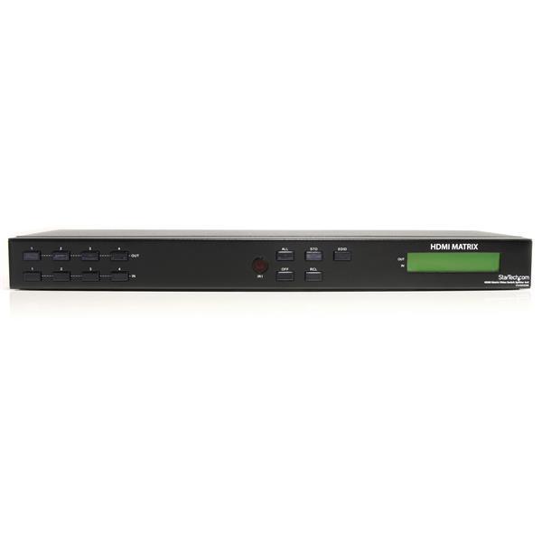 StarTech.com Interruptor HDMI Matrix de 4 Puertos 4x4 con Audio y RS232 - Switch Conmutador