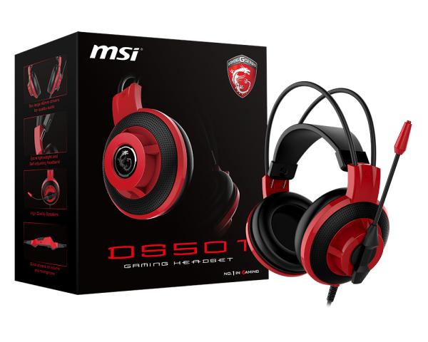 MSI DS501 Auriculares Alámbrico Diadema Juego Negro, Rojo