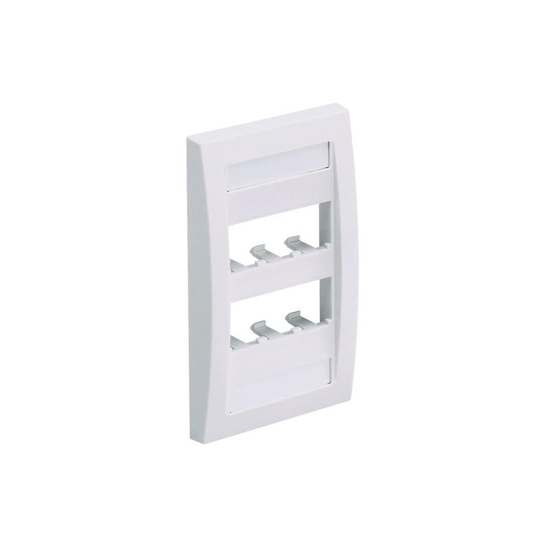 Placa de Pared Vertical Ejecutiva, Salida Para 6 Puertos Mini-Com, Con Espacios Para Etiquetas, Colo