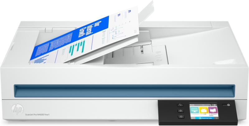 HP Scanjet Pro N4600 fnw1 Escáner de base plana y ADF 1200 x 1200 DPI A5 Blanco