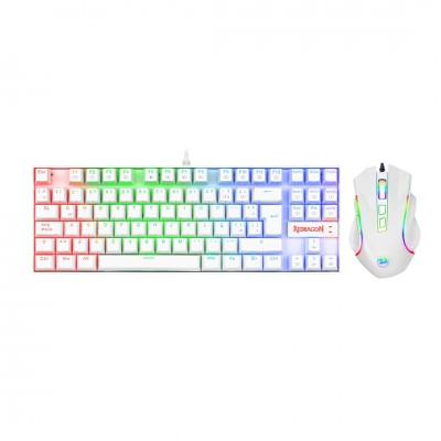 Combo Redragon K552 White BA. Modelo K552WRGB-BA-SP - 