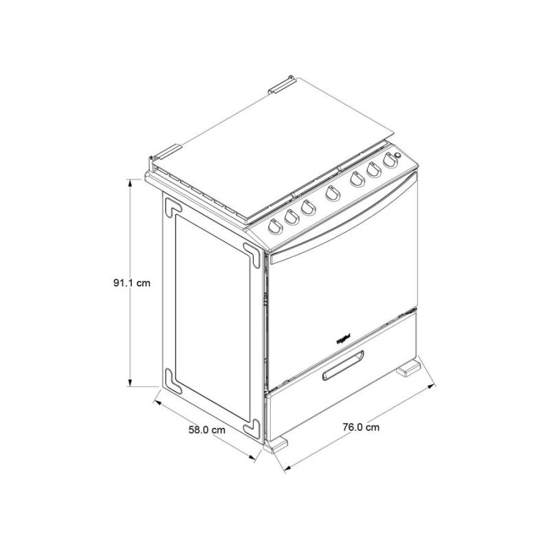 Whirlpool WFR7200S cocina Cocina independiente Gas Gris