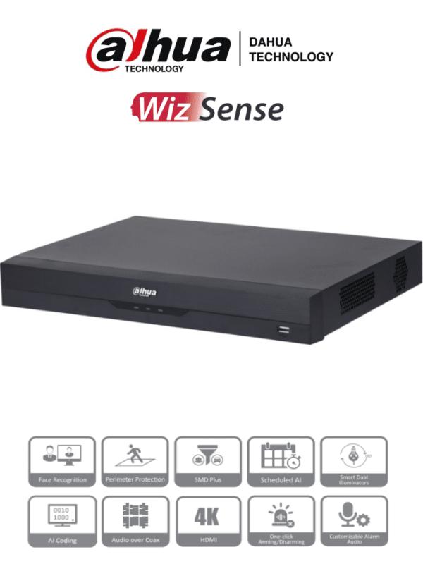 DAHUA XVR5216AN-4KL-I3 - DVR de 16 Canales 4k/ WizSense/ IA/ H.265+/ 2 Bahías de Disco Duro/ 16 Ch 
