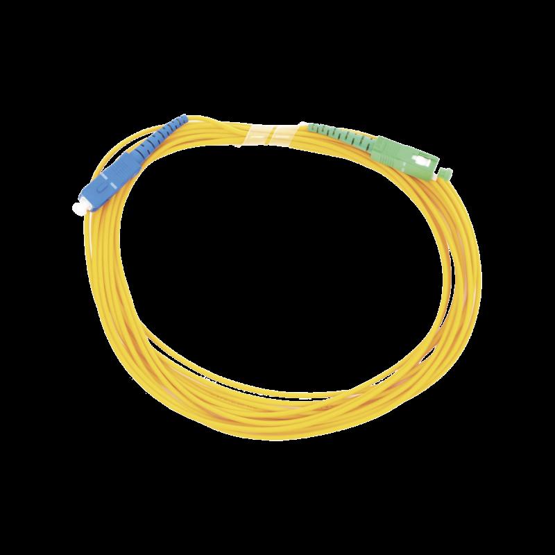 Jumper de Fibra Óptica Monomodo SC/UPC - SC/APC Simplex, color amarillo 5 metros LP-FO-SCU-SCA-05