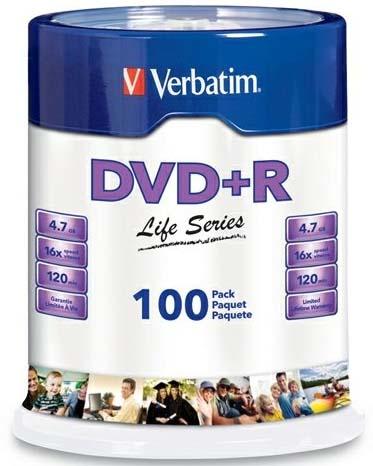 Verbatim DVD+R Life 4.7 GB 100 pieza(s)