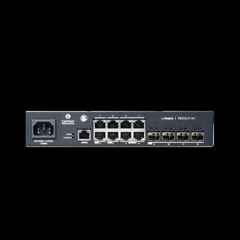 Switch cnMatrix WISP TX1012-AC-P de 8 puertos PoE y 4 SFP+, 200 W,  Capa 2,  gestión gratuita desde