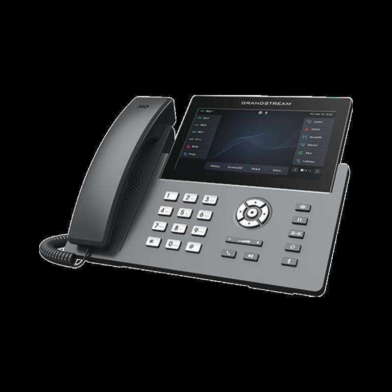 Teléfono IP Wi-Fi, Grado Operador, 12 líneas SIP con 6 cuentas, pantalla táctil  7\", puertos Gig