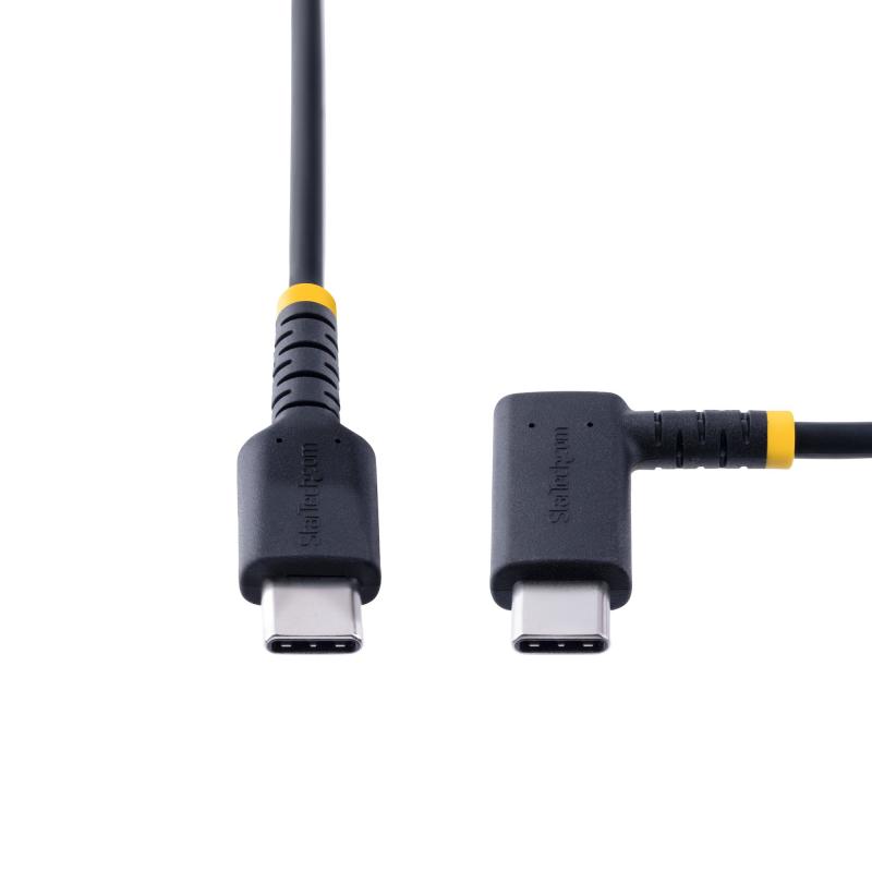 StarTech.com Cable 30cm USB C Acodado - en Ángulo Recto - PD 60W - 3A - Cable USB-C de Carga Rápid