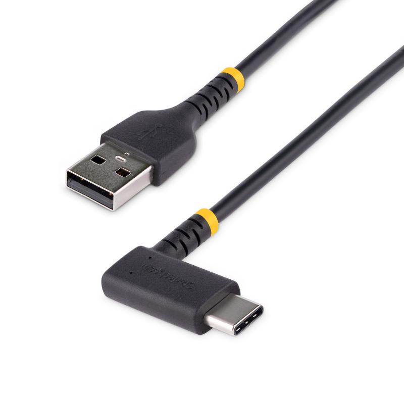 StarTech.com Cable 1m USB A a USB C Acodado - en Ángulo Recto - Cable USB-C de Carga Rápida - de A